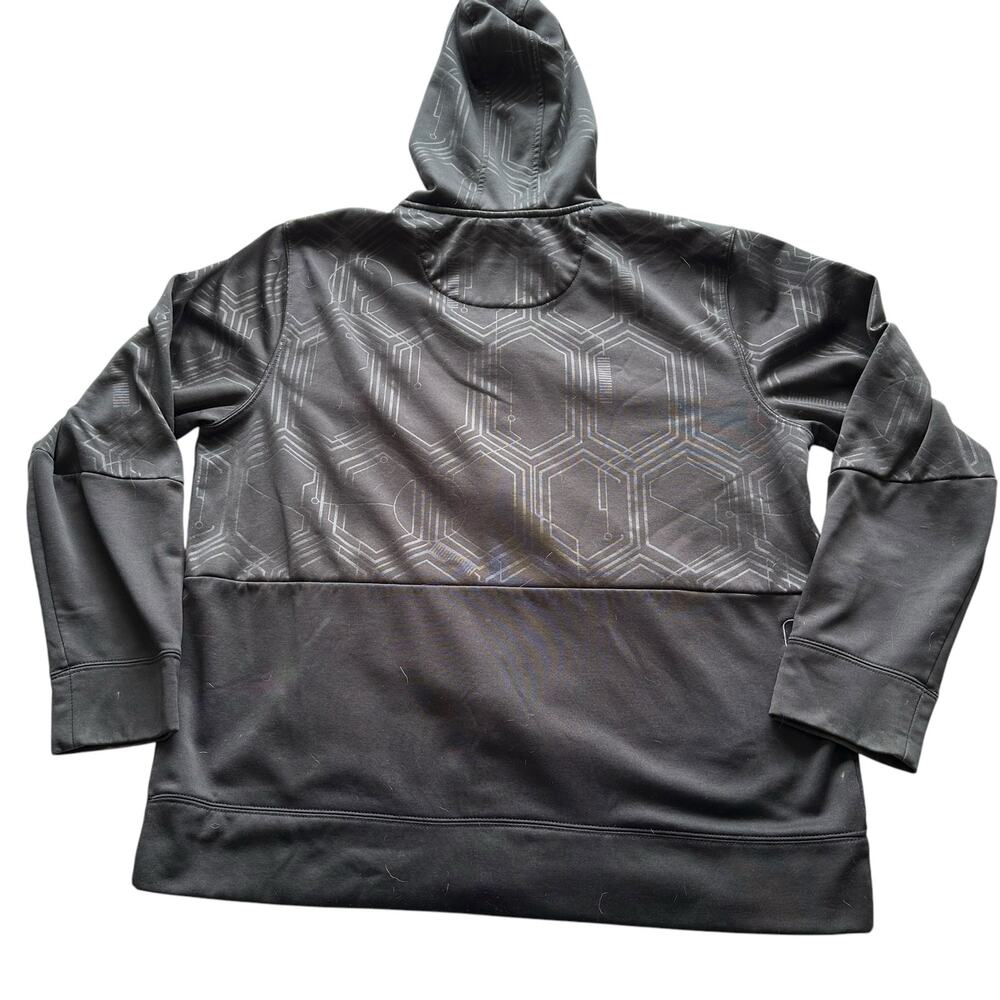 Mens Hoodie Size XL Athletic Zip Up Hooded Black Grey Outdoor Gym Fall Winter